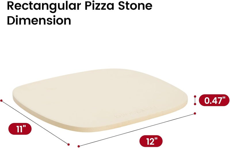 ROCKSHEAT Pizza Stone, 12"x11" Pizza Stones for Oven Grill BBQ, Cordierite Baking Stone for Pizza & Bread & Cookies with Unique Irregular Shape Design - Image 2